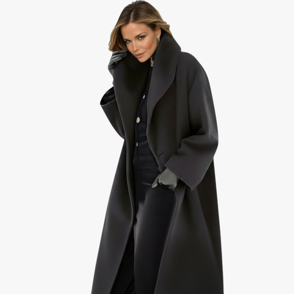 Women’s High Collar Coat with Side Pockets