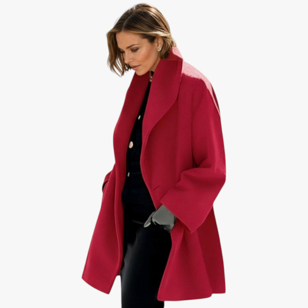 Women’s High Collar Coat with Side Pockets