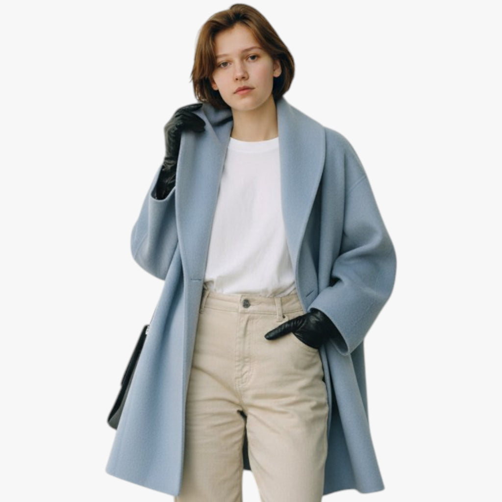 Women’s High Collar Coat with Side Pockets