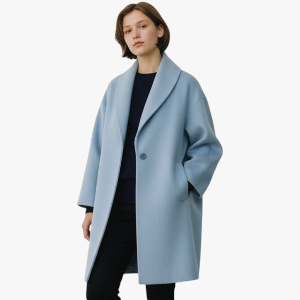 Women’s High Collar Coat with Side Pockets