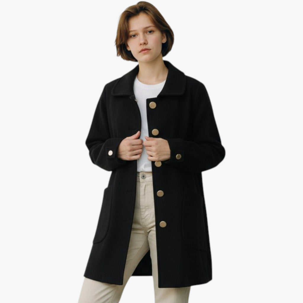 Women’s Oversized Coat with Button Closure and Inner Lining