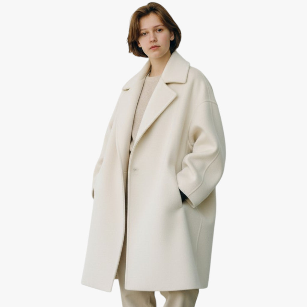 Women’s High Collar Coat with Side Pockets